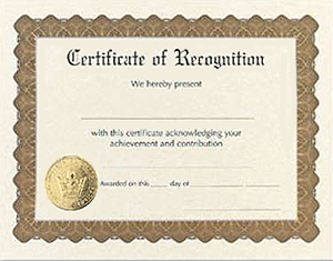 Recognition Certificates - Printable Certificates for Recognition ...